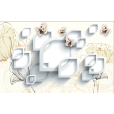  Öntapadós tapéta Pünkösdi rózsa, pillangók, pipacsok, 400 x 250 cm tapéta, díszléc és más dekoráció