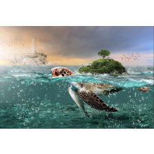  Öntapadós tapéta Tenger és teknős, 250 x 150 cm tapéta, díszléc és más dekoráció