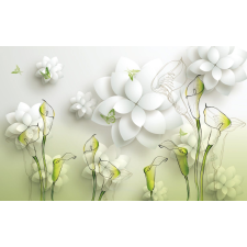  Öntapadós tapéta Virágok, gyöngyök, pillangók, 270 x 200 cm tapéta, díszléc és más dekoráció