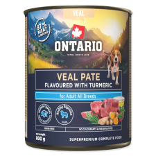  Ontario Adult borjúpástétom kurkumával – 800 g kutyaeledel