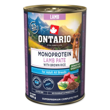  Ontario Adult monoproteines báránypástétom barnarizzsel – 400 g kutyaeledel