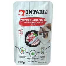 Ontario CAT ALUTASAK CHICKEN AND CRAB IN BROTH 80G macskaeledel