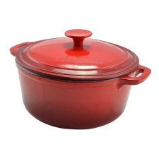  Öntöttvas lábas 5,5 L+fedő piros zomácos edény