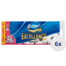 Ooops! Excellence Sensitive 3 rétegű Toalettpapír 6x20 tekercs higiéniai papíráru