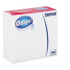 Ooops! Szalvéta OOOPS! Everyday 1 rétegű 100 lapos 33x33 cm fehér asztalterítő és szalvéta