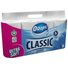 Ooops Toalettpapír, 3 rétegű, 8 tekercses, OOOPS Classic, sensitive (KHHVP060) higiéniai papíráru