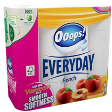 Ooops Toalettpapír, 3 rétegű, kistekercses, 32 tekercs, OOOPS "Everyday" higiéniai papíráru