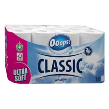 Ooops! Toalettpapír OOOPS! Classic Sensitive 3 rétegű 16 tekercs higiéniai papíráru