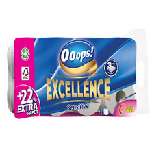 Ooops! Toalettpapír OOOPS! Excellence 3 rétegű 8 tekercs higiéniai papíráru