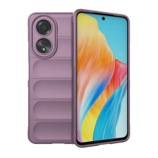  Oppo A58 4G, Szilikon tok, közepesen ütésálló, 3D minta, lila tok és táska