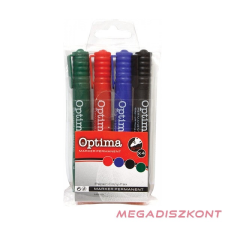 OPTIMA Alkoholos marker OPTIMA kerek 4db-os készlet filctoll, marker