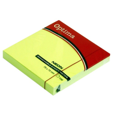 OPTIMA öntapadós jegyzet optima 75x75mm neon zöld 100 lap jegyzettömb