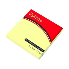 OPTIMA Öntapadós jegyzet OPTIMA 75x75mm sárga 100 lap jegyzettömb
