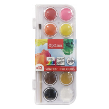 OPTIMA Vízfesték OPTIMA 28mm 12 darabos kréta, festék és papír