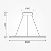 Optonica 19002 LED Pendant Lamp CCT 30W Black Dimmable + Remote Control