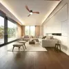 Optonica 19112 LED Fan Ceiling 18W/3CCT Black Wood + Remote Control