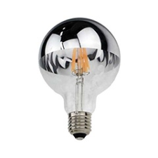 Optonica E27 LED izzó Bulb filament (7W/180°) G95 - meleg fehér - króm izzó