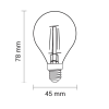 Optonica G45 LED Filament Izzó E14 4W 400lm 6000K hideg fehér 1477