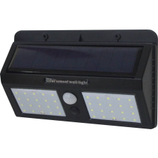 Optonica LED napelemes fali lámpa, fekete ház; 1,5W; 6000K; IP54 világítás
