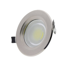 Optonica LED spotlámpa, 20W, COB, inox, kerek, semleges fehér fény világítás