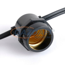 Optonica OT5052 kültéri fényfüzér, fix, fekete, fényforrás nélkül 15xE27 IP65 14.4M kültéri izzósor