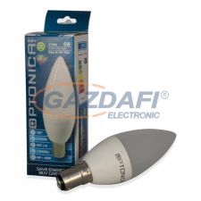 Optonica SP1950 LED fényforrás C35 B22 6W 175-240V 480lm 6000K 180° 37x90mm IP20 A+ 25000h izzó