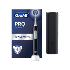 Oral-B 80714501 Pro Series 1 Elektromos fogkefe, fekete, 1 db fogkefefej, 1 db utazótok elektromos fogkefe