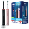 Oral-B Pro 3 3900N Elektromos fogkefe Duo Pack (2db) Fekete / Pink