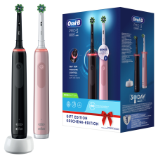Oral-B Pro 3 3900N Elektromos fogkefe Duo Pack (2db) Fekete / Pink elektromos fogkefe