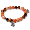  Orange Dreams – Aventurin és tigrisszem ásvány karkötő Fatima keze charmmal vagy anélkül, dobozban
