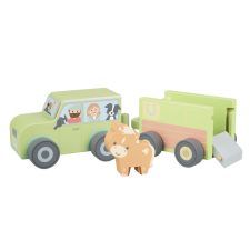 Orange Tree Toys Faszállító teherautó haszonállatok szállításához, Narancsfa játékok autópálya és játékautó