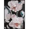  Orchidea kézzel festett falikép 638b kerettel Fekete 50x70 cm
