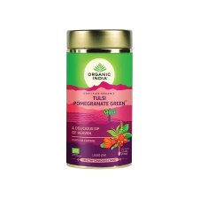 Organic India Tulsi POMEGRANATE GREEN, szálas bio tea, 100g - Organic India jóga felszerelés
