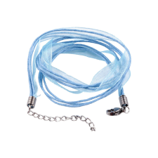  Organza nyaklánc alap viaszos zsinórral, 43 cm, Kék kreatív és készségfejlesztő