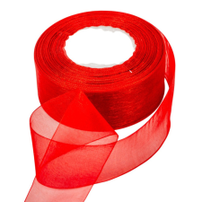  Organza szalag 08 piros 4cmx45.5cm dekorációs kellék