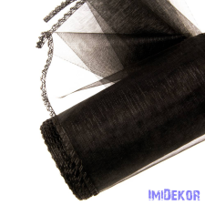  Organza szegett 12cm x 8,2m - Fekete dekorációs kellék