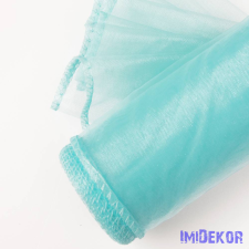  Organza szegett 12cm x 8,2m - Világos türkizkék dekorációs kellék