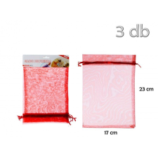 Organza tasak piros 3db 17x23cm 215845 ajándéktárgy