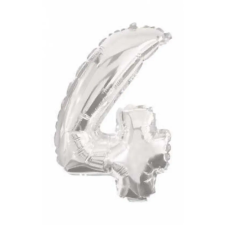  Óriás 4-es Silver szám Fólia lufi 85 cm party kellék