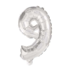  Óriás 9-es szám Silver Fólia lufi 85 cm