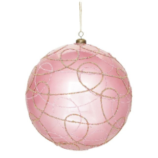  Óriás gömb vonal mintával, akasztós 20 cm dekorációs kellék