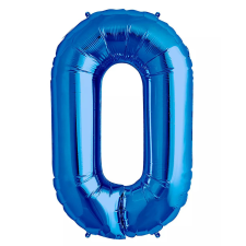  Óriás szám fólia lufi – 0 – Kék party kellék