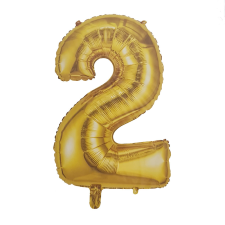 Óriás szám fólia lufi – 2 – Arany party kellék