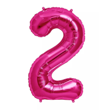  Óriás szám fólia lufi – 2 – Rózsaszín - Pink party kellék
