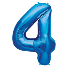 Óriás szám fólia lufi – 4 – Kék party kellék