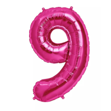  Óriás szám fólia lufi – 9 – Rózsaszín - Pink party kellék