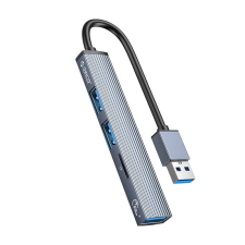 Orico 3x USB 3.0 Hub + kártyaolvasó szürke (AH-A12F-GY) (AH-A12F-GY) laptop kellék