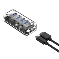 Orico F4U-U3-CR-BP 4-portos USB3.0 HUB Transparent hub és switch