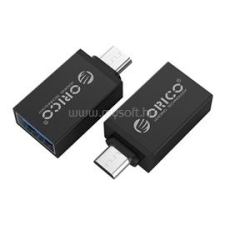 Orico OTG adapter - CBT-UM01-B (USB-A 3.0 to MicroUSB, fekete) (ORICO-CBT-UM01-BK-BP) kábel és adapter