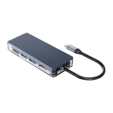Orico USB-C 3xUSB-A/USB-C/HDMI/RJ45 notebook dokkoló sötétszürke (WB-6RJ-GY-BP) (WB-6RJ-GY-BP) laptop kellék